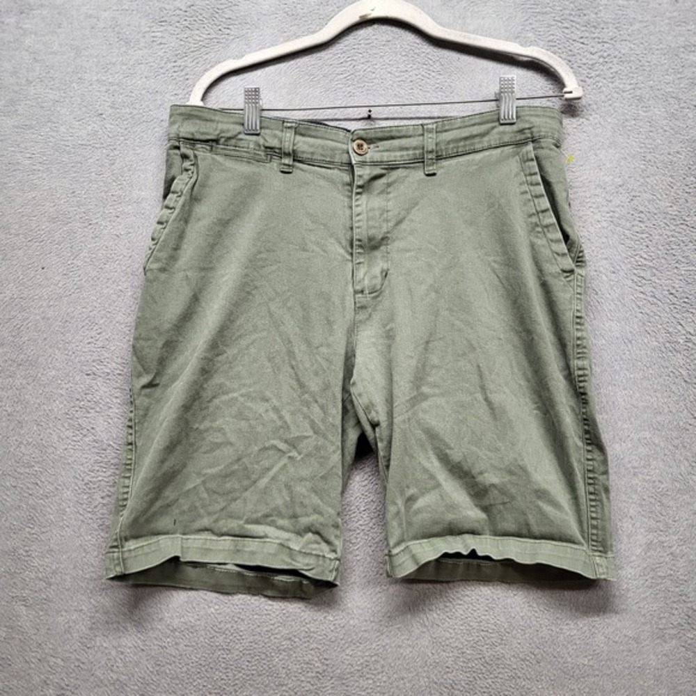 Nat‎ Nast Men Shorts 32 Green Chino Button 9" Inseam